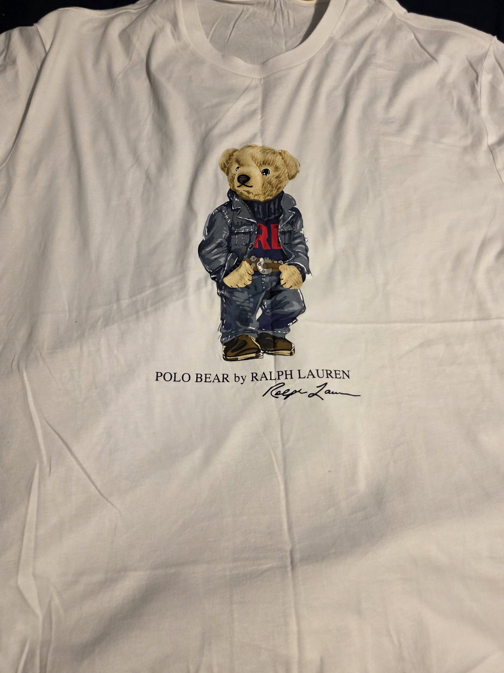 Ralph Lauren Polo Bear Graphic Tee - White with Navy Bear